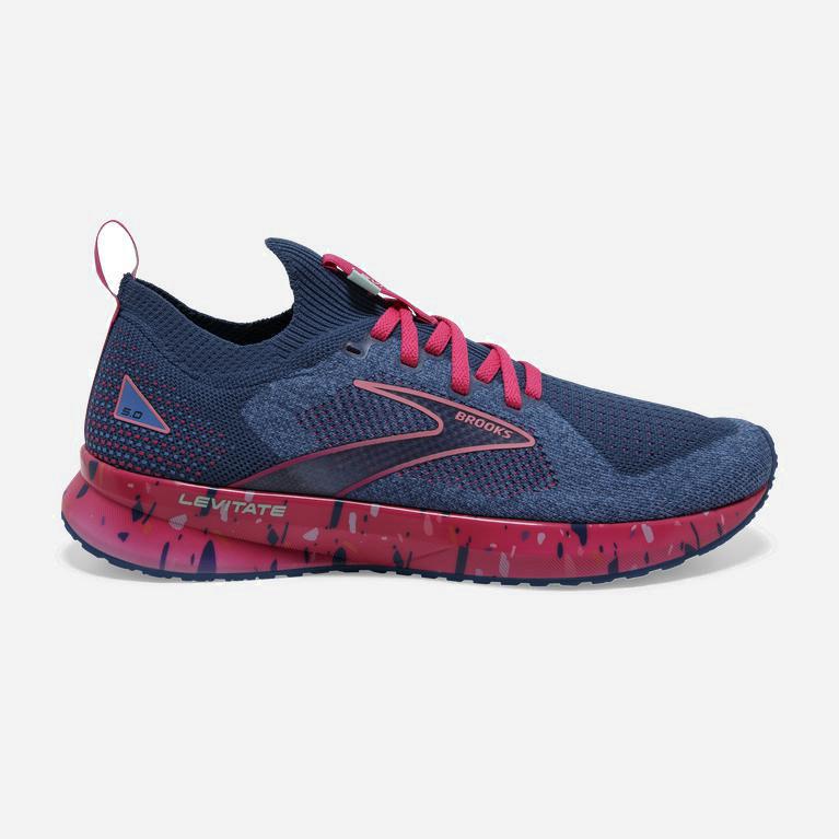 Brooks Levitate Stealthfit 5 Australia - Women's Energy Return Road Running Shoes - Blue/Beetroot/Pl